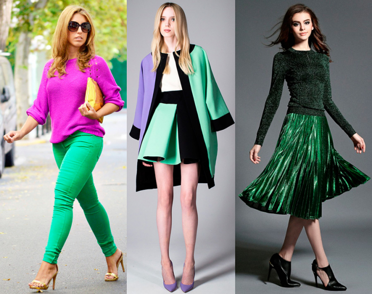 Правила сочетания зеленого цвета в одежде, полезные советы