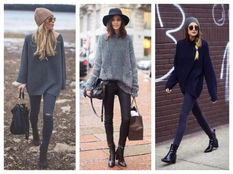 С чем носить свитера оверсайз разных фасонов, советы модницам
