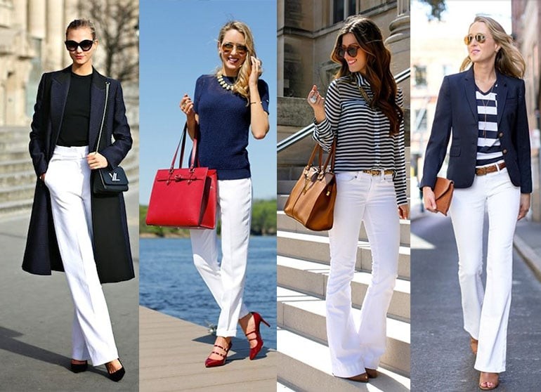 Модный образ с белыми брюками на разные случаи жизни